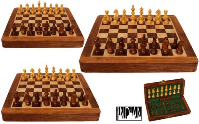 Jeu d'échecs de voyage en bois